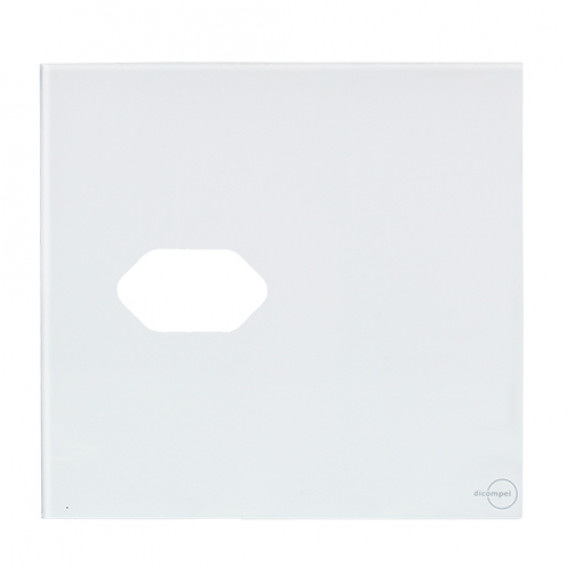 Placa p/ 1 Tomada 4x4 - Novara Glass Branco